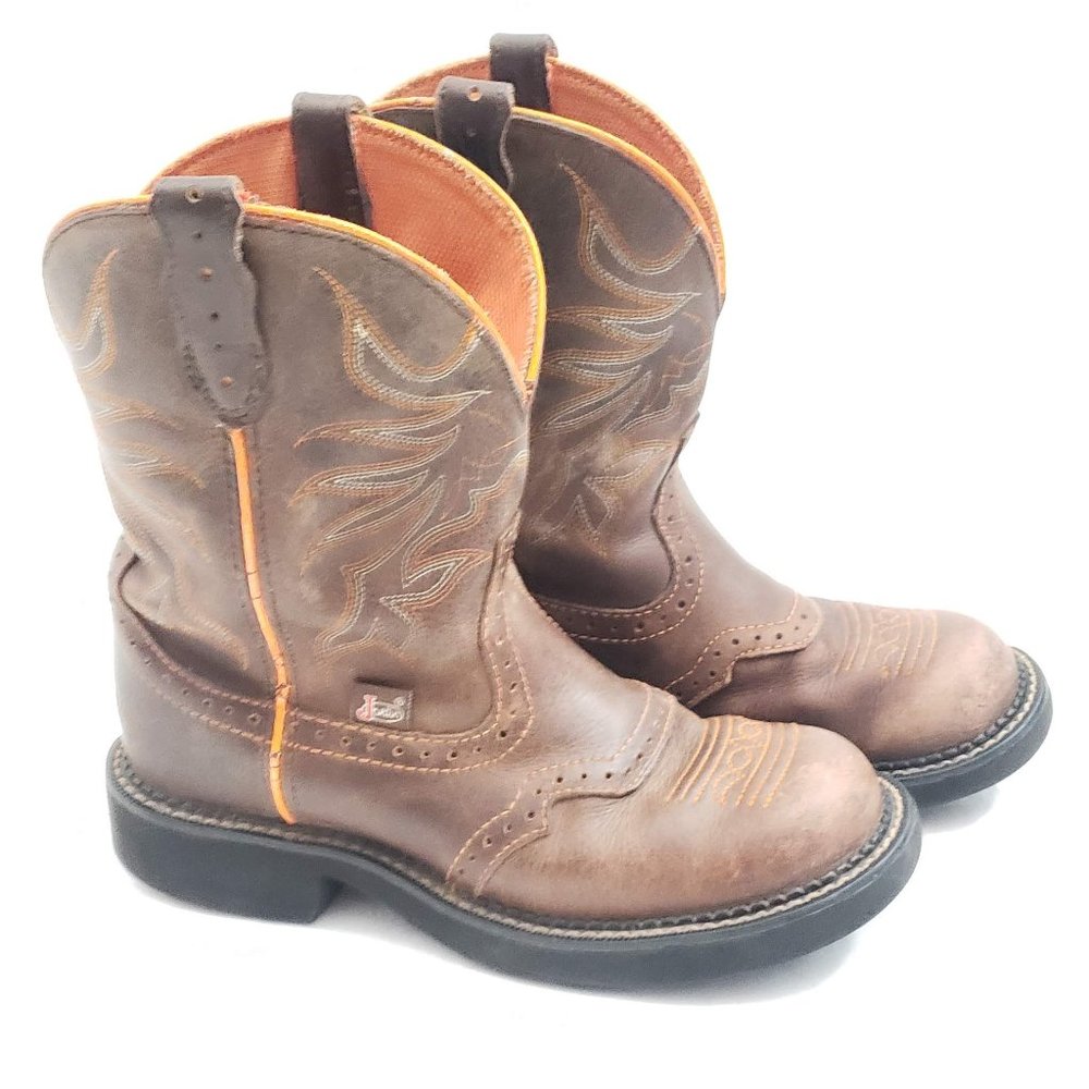 🤠 Justin Women's Leather Western Boots Sz 6.5 🤠